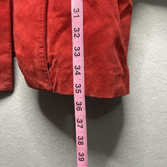 Evan Davies II Red Silky Pig Suede Blazer Jacket For Women 42/22W - Picture 13 of 15